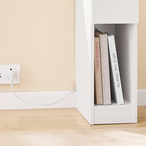 Rootz Slim White Console Table - Narrow Table - Modern Side Table - Space-Saving Design - 20cm x 60cm x 35cm