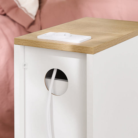 Rootz Slim White Console Table - Narrow Table - Modern Side Table - Space-Saving Design - 20cm x 60cm x 35cm