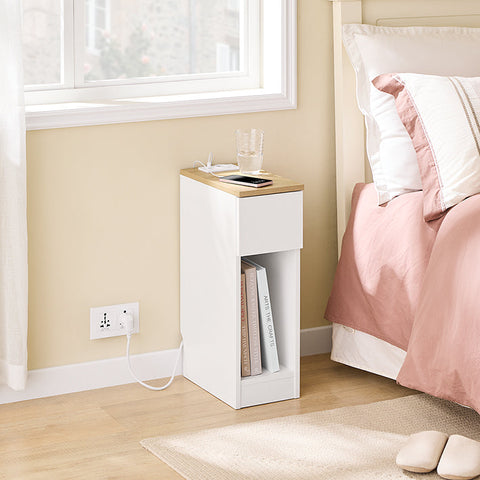 Rootz Slim White Console Table - Narrow Table - Modern Side Table - Space-Saving Design - 20cm x 60cm x 35cm