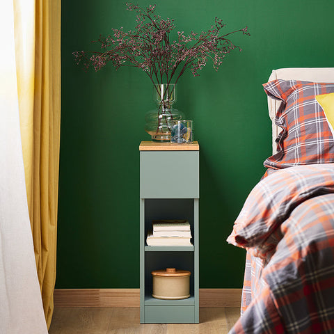 Rootz Night Console - Bedside Table - Nightstand - Sturdy MDF - 20x61x35cm