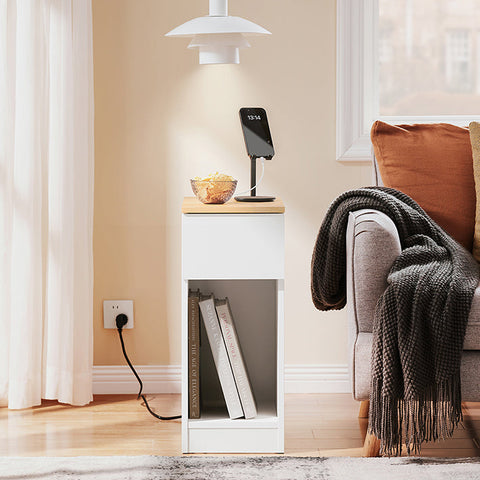 Rootz Nightstand - Bedside Table - Side Table - Stability & Storage - 25x60x40cm - Organize & Protect Floors