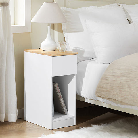 Rootz Nightstand - Bedside Table - Side Table - Stability & Storage - 25x60x40cm - Organize & Protect Floors