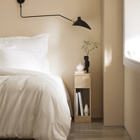 Rootz Bedside Table with Drawer - Coffee Table - Sofa Table - Side Table - Nature Finish - Organizational Storage - Enhanced Stability - Scratch Protection - 20cm x 60cm x 35cm