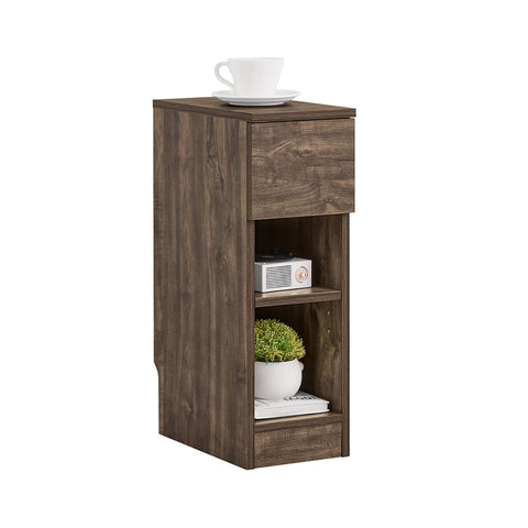 Rootz Narrow Bedside Table - Nightstand - Sofa Side Table - Space-Saving Design - 20cm W x 35cm D x 60cm H