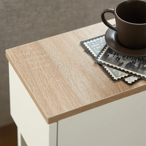 Rootz Bedside Table with Drawer - Coffee Table - Sofa Table - Side Table - White - Organizational Storage - Enhanced Stability - Space-Saving Design - 20cm x 60cm x 35cm