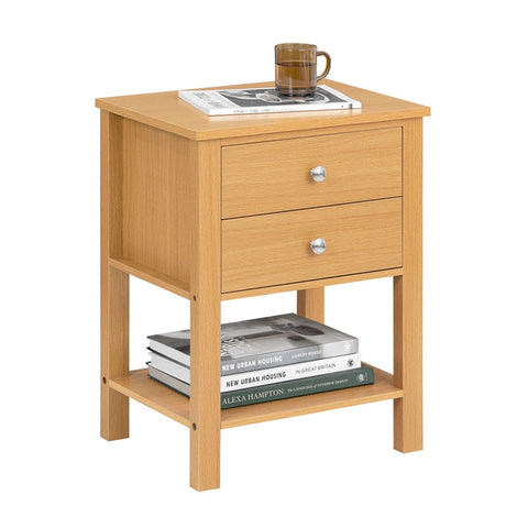 Rootz Bedside Table - Nightstand - Side Table - Compact Design - 45x60x35cm - Modern Charm - Easy Assembly