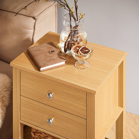 Rootz Bedside Table - Nightstand - Side Table - Compact Design - 45x60x35cm - Modern Charm - Easy Assembly