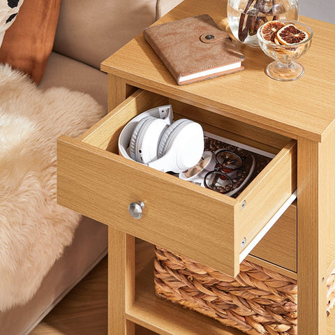 Rootz Bedside Table - Nightstand - Side Table - Compact Design - 45x60x35cm - Modern Charm - Easy Assembly