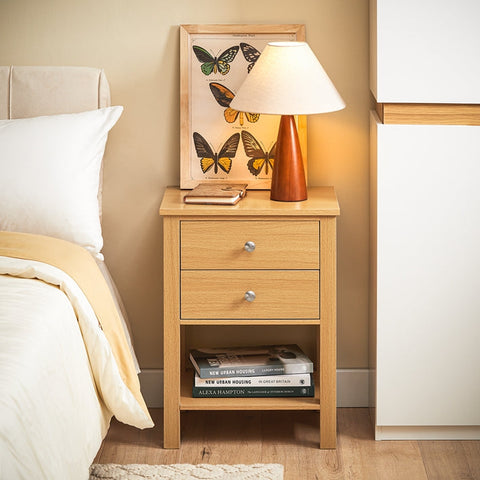 Rootz Bedside Table - Nightstand - Side Table - Compact Design - 45x60x35cm - Modern Charm - Easy Assembly