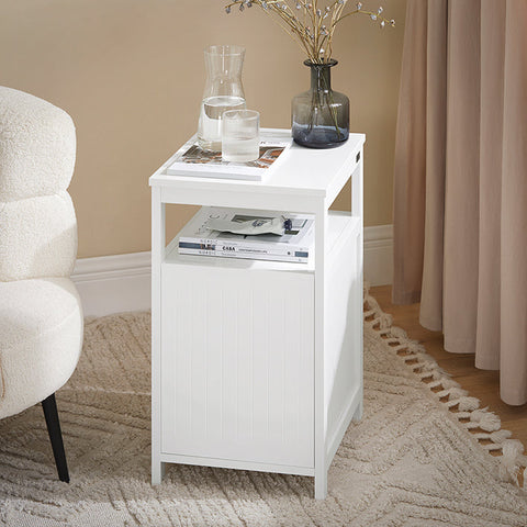 Rootz Bedside Table - Nightstand - Side Table - MDF Construction - Scratch-Resistant Floor Protectors - Ideal for Bedroom, Study, Reception - 35cm x 61cm x 40cm