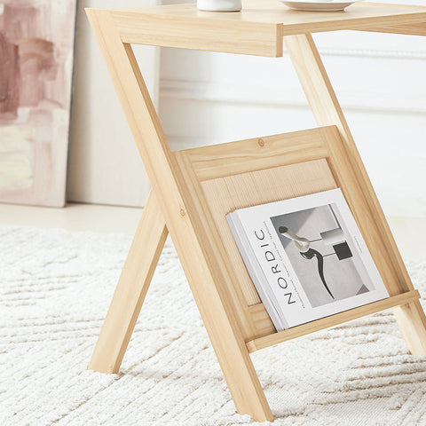 Rootz Modern Side Table - Bedside Table - Sofa Table - Multi-Functional with Magazine Rack - Mold and Mildew Resistant - Bamboo and MDF Construction - 45cm x 56cm x 36cm