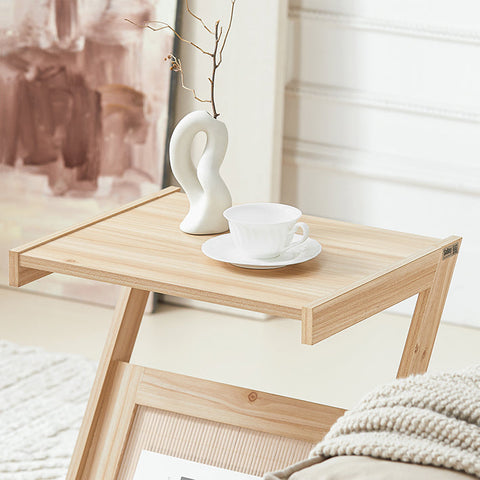 Rootz Modern Side Table - Bedside Table - Sofa Table - Multi-Functional with Magazine Rack - Mold and Mildew Resistant - Bamboo and MDF Construction - 45cm x 56cm x 36cm