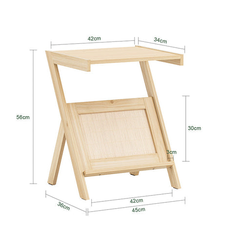 Rootz Modern Side Table - Bedside Table - Sofa Table - Multi-Functional with Magazine Rack - Mold and Mildew Resistant - Bamboo and MDF Construction - 45cm x 56cm x 36cm