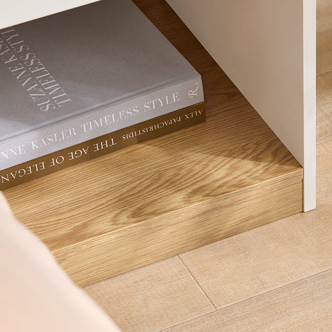 Rootz Bedside Table - Nightstand - Bedroom Organizer - Enhances Privacy - 45x55x40cm - PB and MDF Material - Convenient Charging Feature