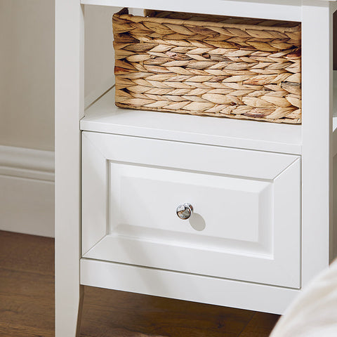 Rootz Bedside Table - Side Table with Drawer - Nightstand - Sofa Table - Durable MDF & Pine Construction - Floor Protectors - Easy Assembly - 45cm x 60cm x 35cm