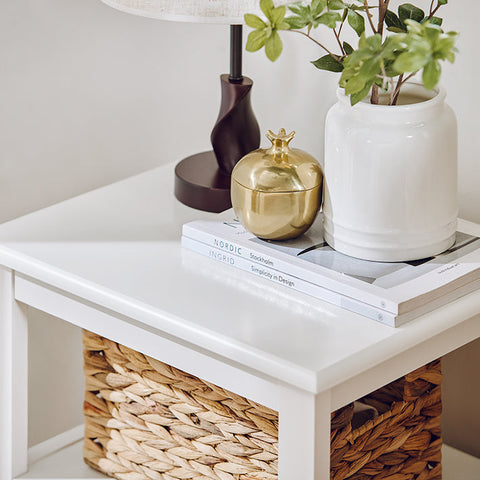 Rootz Bedside Table - Side Table with Drawer - Nightstand - Sofa Table - Durable MDF & Pine Construction - Floor Protectors - Easy Assembly - 45cm x 60cm x 35cm