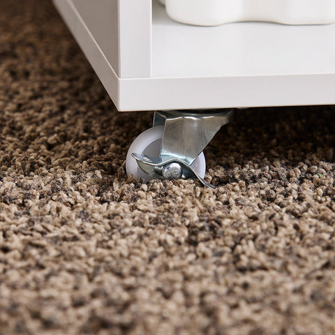 Rootz Mobile Filing Cabinet - Storage Unit - Organizer - Effortless Mobility - 30x61x70cm - PB/MDF - Drawer & Door, Natural Bookshelf