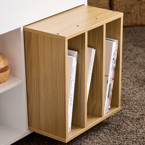 Rootz Mobile Filing Cabinet - Storage Unit - Organizer - Effortless Mobility - 30x61x70cm - PB/MDF - Drawer & Door, Natural Bookshelf