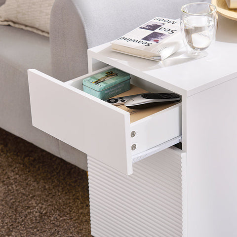 Rootz Wooden Storage Table - Desk Organizer - Office Cabinet - Sturdy MDF & Wood - 35x60x70cm