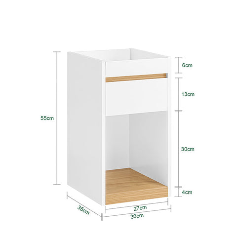 Rootz Bedside Table - Nightstand - Side Table - Privacy Feature - 30x55x35cm - Durable Stability with Footpads