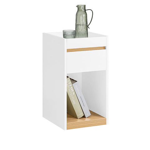 Rootz Bedside Table - Nightstand - Side Table - Privacy Feature - 30x55x35cm - Durable Stability with Footpads