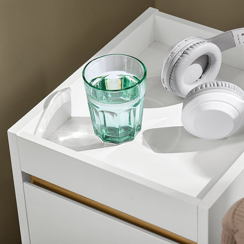 Rootz Bedside Table - Nightstand - Side Table - Privacy Feature - 30x55x35cm - Durable Stability with Footpads