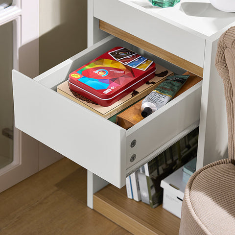Rootz Bedside Table - Nightstand - Side Table - Privacy Feature - 30x55x35cm - Durable Stability with Footpads