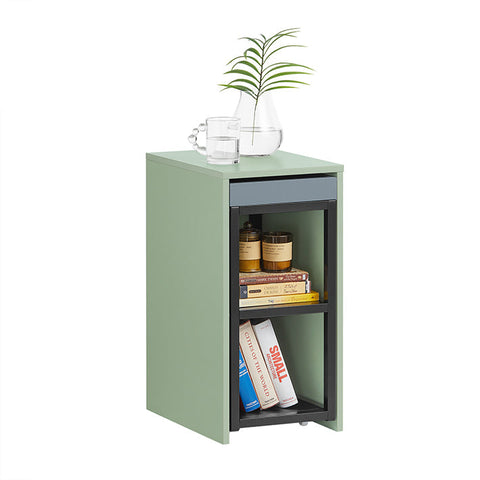 Rootz 2-in-1 Side Table & Serving Cart - End Table - Mobile Tray - High-Quality MDF & Metal - 25x38x58cm & 30x60x40cm