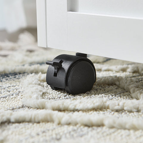 Rootz Mobile Filing Cabinet - Document Storage - Office Organizer - Easy Access Drawers - 31x60x70cm - MDF & Glass - 5 Wheels for Mobility