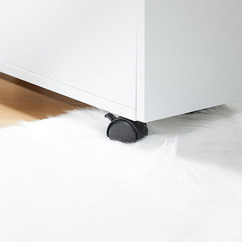 Rootz Bedside Table with Wheels - Nightstand - Side Table - Compact Design - 2 Drawers - 20cm x 61cm x 50cm