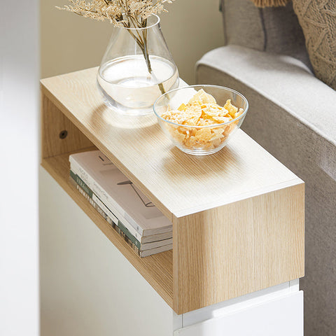 Rootz Bedside Table with Wheels - Nightstand - Side Table - Compact Design - 2 Drawers - 20cm x 61cm x 50cm