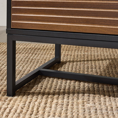 Rootz Industrial Bedside Table - Nightstand - Organizer - 2 Drawers for Easy Storage - MDF & Metal - 50x50x40cm