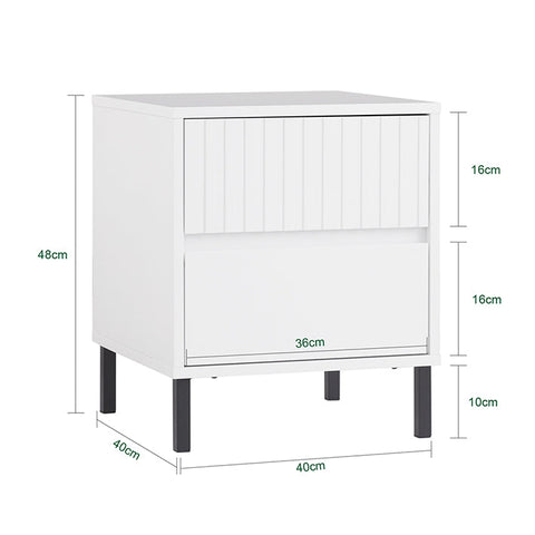 Rootz Bedside Table - Nightstand - End Table - Organized Storage - 40x48x40cm - Industrial Style - Safe & Sturdy MDF