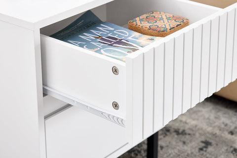 Rootz Bedside Table - Nightstand - End Table - Organized Storage - 40x48x40cm - Industrial Style - Safe & Sturdy MDF