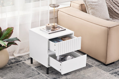 Rootz Bedside Table - Nightstand - End Table - Organized Storage - 40x48x40cm - Industrial Style - Safe & Sturdy MDF