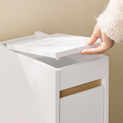 Rootz Slim Bedside Table - Narrow Nightstand - Compact Side Table - Space-Saving Storage - 20cm x 60cm x 35cm