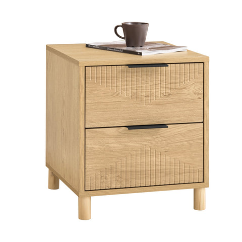 Rootz Bedside Table - Nightstand - Storage Cabinet - Ample Storage Space - 40cm x 42cm x 47cm