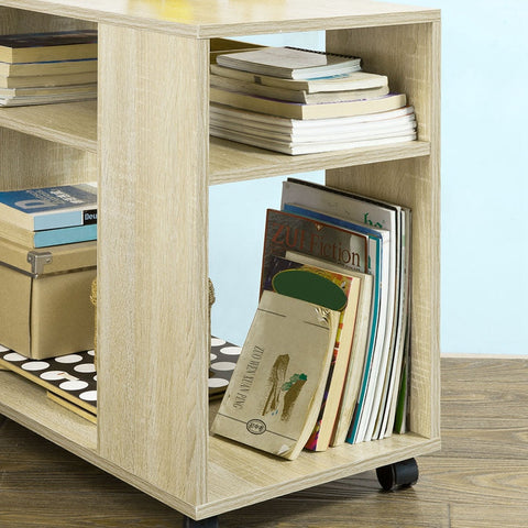 Rootz Mobile Side Table - Printer Stand - Coffee Table - Scratch-Resistant Melamine - Versatile Storage - Easy Mobility - 70cm x 35cm x 61cm