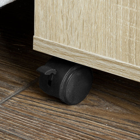 Rootz Mobile Side Table - Printer Stand - Coffee Table - Scratch-Resistant Melamine - Versatile Storage - Easy Mobility - 70cm x 35cm x 61cm