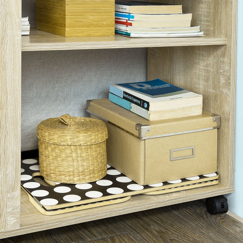 Rootz Mobile Side Table - Printer Stand - Coffee Table - Scratch-Resistant Melamine - Versatile Storage - Easy Mobility - 70cm x 35cm x 61cm