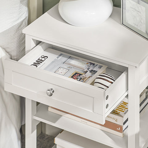 Rootz Modern Bedside Table - Side Table - Nightstand - Compact Design - Versatile Use - Ample Storage - 45cm x 68cm x 29cm