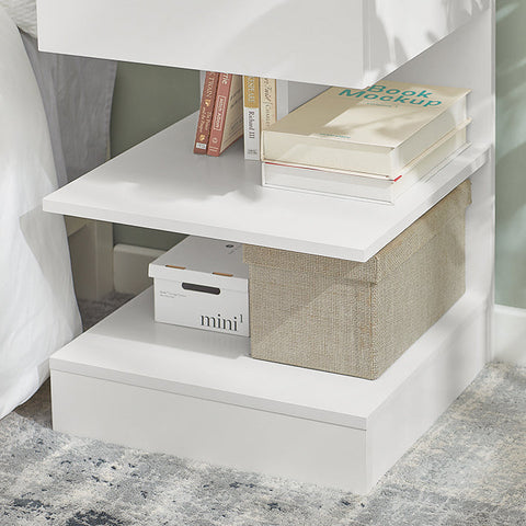 Rootz Bedside Table - Side Cabinet - Nightstand - Versatile Storage - Large Capacity - Durable Chip Material - 39cm x 65cm x 39cm