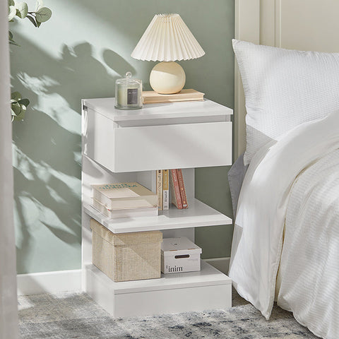 Rootz Bedside Table - Side Cabinet - Nightstand - Versatile Storage - Large Capacity - Durable Chip Material - 39cm x 65cm x 39cm