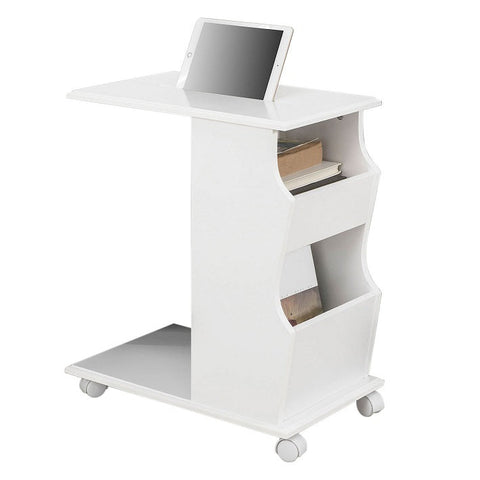 Rootz Modern Side Table with iPad Slot - Sofa Table - Bedside Table - MDF Construction - Storage Compartments - Ideal for Living Room and Bedroom - 53cm x 63cm x 31cm