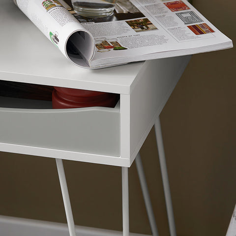 Rootz Bedside Table with Drawer - Sofa Table - Side Table - MDF and Metal Construction - Ample Storage - Sturdy Design - Ideal for Small Spaces - 40cm x 52cm x 34cm