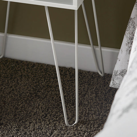 Rootz Bedside Table with Drawer - Sofa Table - Side Table - MDF and Metal Construction - Ample Storage - Sturdy Design - Ideal for Small Spaces - 40cm x 52cm x 34cm