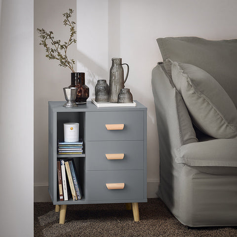 Rootz Bedside Table - Side Table - Telephone Table - Modern Charm - Easy Assembly - Compact Design - 48cm x 60cm x 40cm