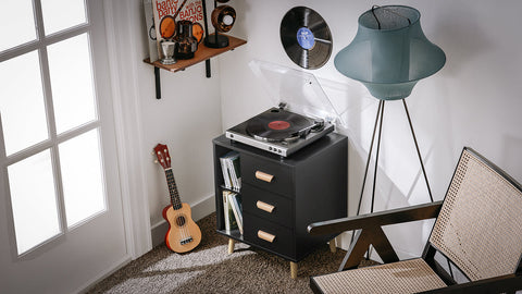 Rootz Bedside Table - Side Table - Telephone Table - Modern Charm - Easy Assembly - Compact Design - 48cm x 60cm x 40cm - Black FBT95-SCH