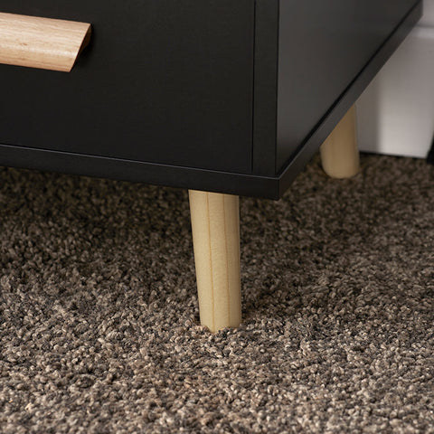 Rootz Bedside Table - Side Table - Telephone Table - Modern Charm - Easy Assembly - Compact Design - 48cm x 60cm x 40cm - Black FBT95-SCH