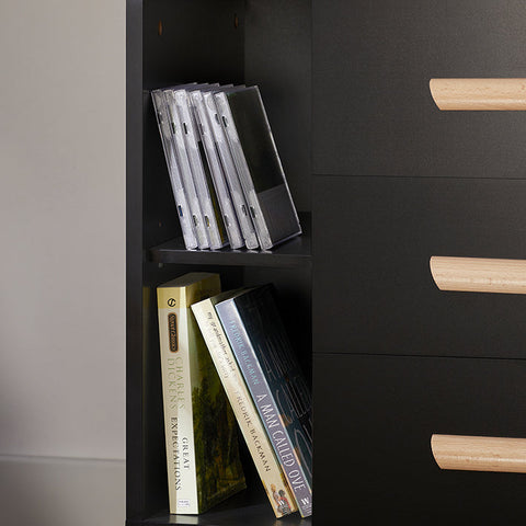 Rootz Bedside Table - Side Table - Telephone Table - Modern Charm - Easy Assembly - Compact Design - 48cm x 60cm x 40cm - Black FBT95-SCH